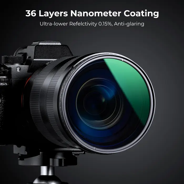 Filtre CPL K&F CONCEPT HD ultra-fin avec cadre en cuivre, film vert anti-reflet 36 couches, série Na