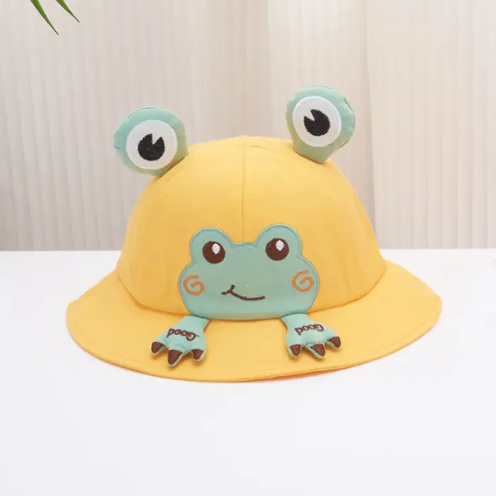 Chapeau de bébé petite grenouille mignon pour la protection solaire, chapeau de pêcheur pour enfants
