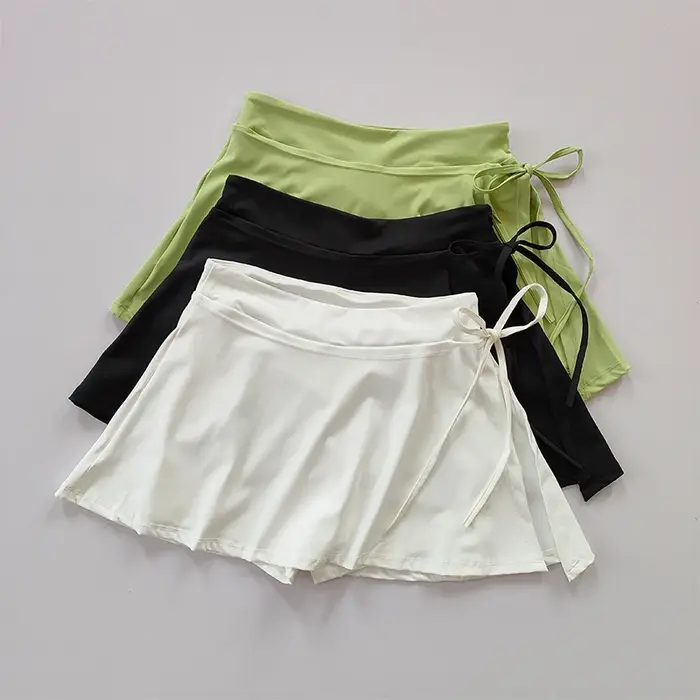 Jupe sport yoga tennis badminton pantalon demi-corps séchage rapide poche fendue côté
