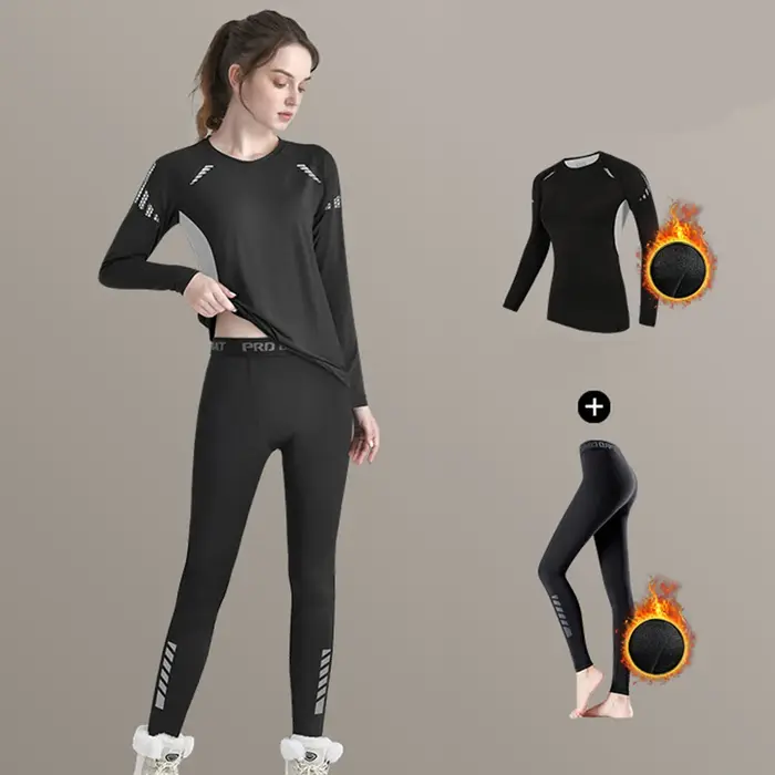 Ensemble de sous-vêtements thermiques pour ski, 2 pièces, combinaison de snowboard, tenue de protect