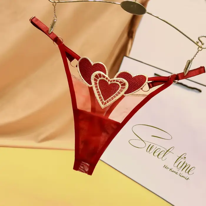 Lingerie Sexy Femmes Broderie Sous-Vetements Taille Basse Tongs Japonaises Culottes Femme Vetements Usage Occasionnels