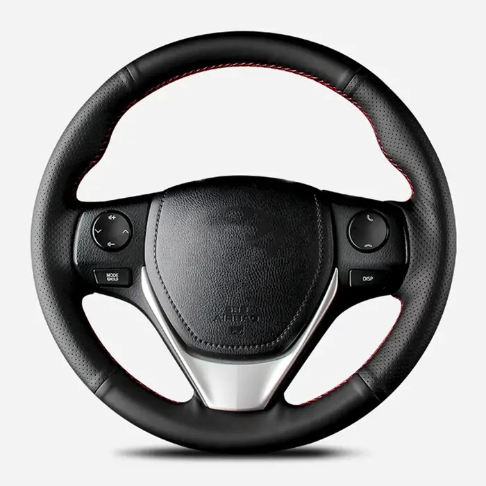 Couverture de volant de voiture en cuir artificiel tressé, pour Toyota RAV4 2013 – 2019 Corolla 2014
