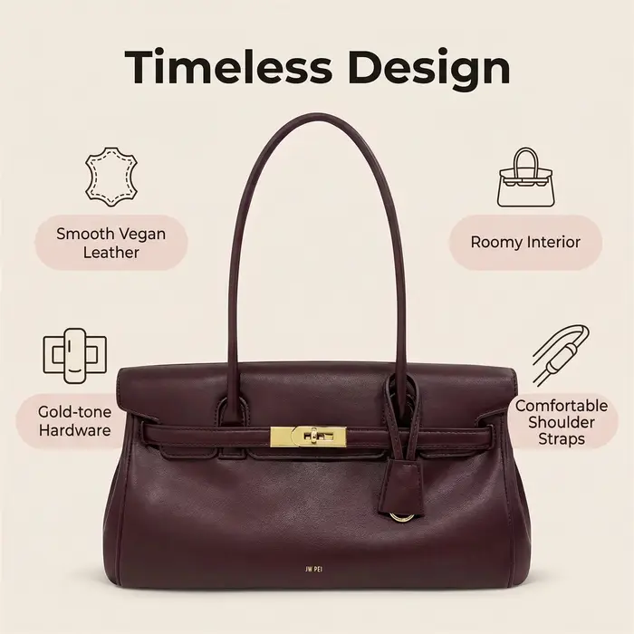 Sac sous le bras JW PEI Yara pour femme, sac à main tendance en cuir souple avec boucle de verrouill