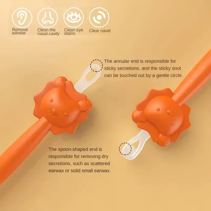Nouveaux modèles 2026 : Curette double-tête en silicone pour bébé, nettoyeur de nez et d'oreilles, p