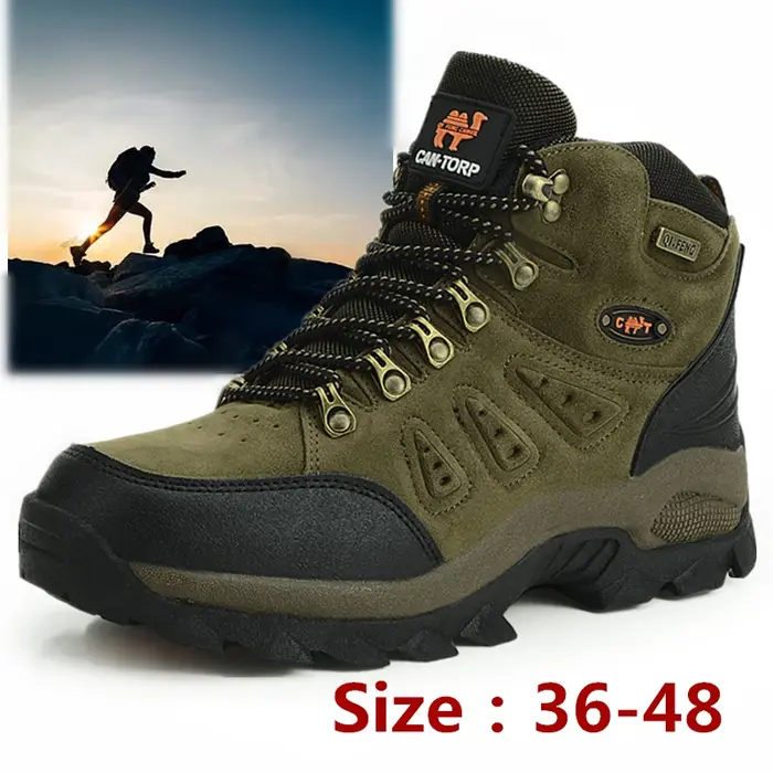 Bottes randonnée grande taille 48 homme - Antidérapant fourrure chaude - Plein air été hiver
