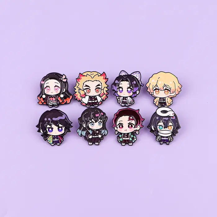 Broche de dessin animé en émail pour manteau, 8 pièces, broches pour femmes, Badges à revers à la mo