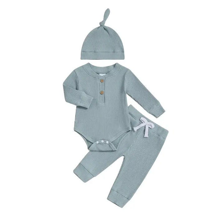 Ensembles de vêtements pour bébé garçon, barboteuse à manches longues, couleur unie, à la mode, avec