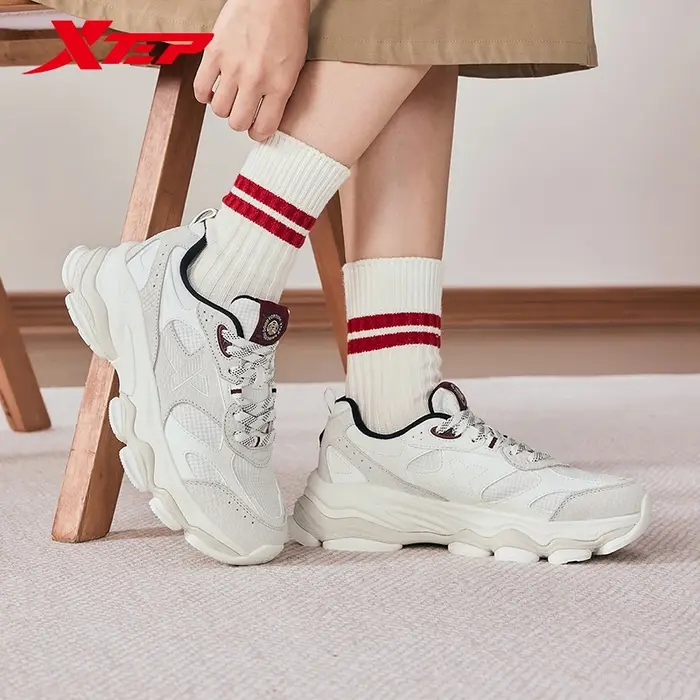 Xtep-Chaussures de sport décontractées vintage pour femmes, baskets d'extérieur à semelle optique, m