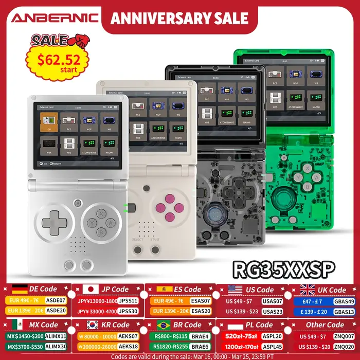 ANBERNIC RG35XXSP rétro Flip Console de jeu portable 3.5 "écran IPS Linux H700 lecteur de jeu vidéo 