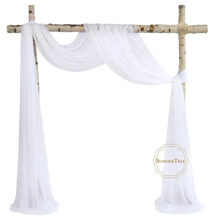 10 mètres arc de mariage drapé tissu pure mousseline de soie Tulle rideau drapé toile de fond fourni