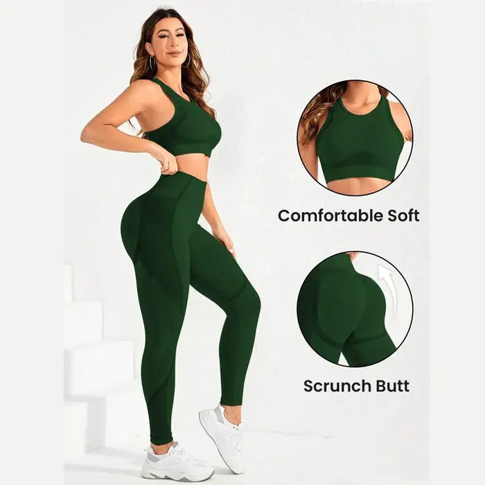 Costume 2 pièces, combinaison de yoga pour femmes, belle combinaison de pantalons taille haute au do