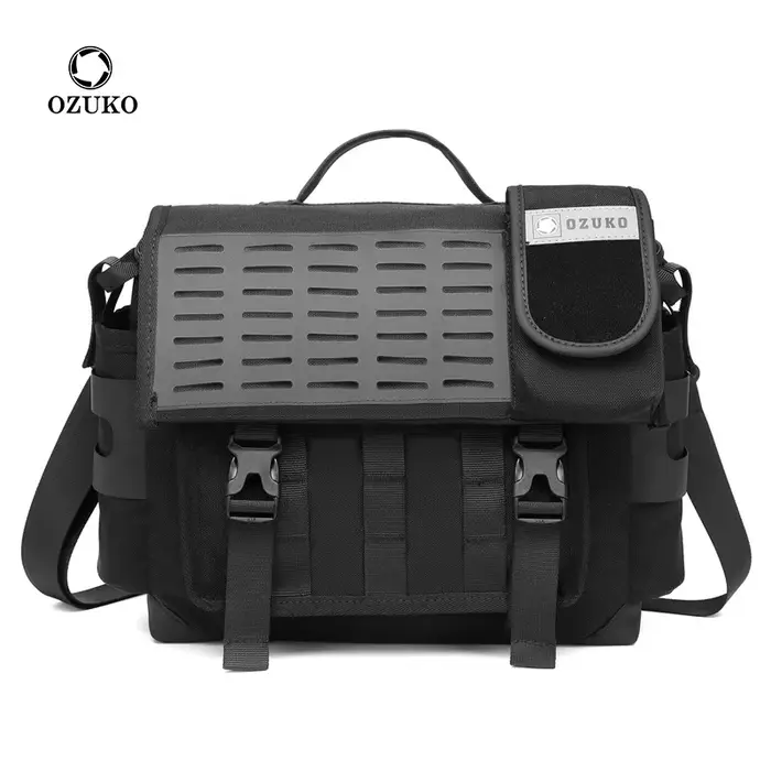 Sac à bandoulière pour hommes, sacoche multifonctionnelle d'extérieur à la mode, sac de facteur étan