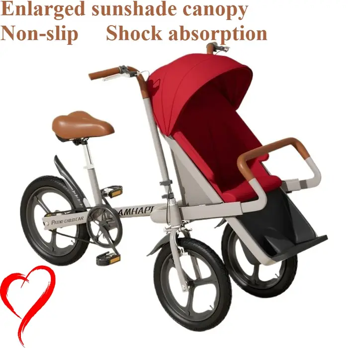 Vélo avec enfants vélo Parent-enfant 20 pouces siège avant bébé à trois roues
