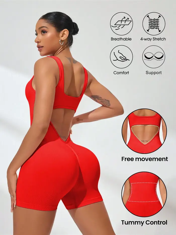 Combinaisons d'été Sexy avec taille exposée en forme de V pour femmes, vêtements quotidiens de Fitne