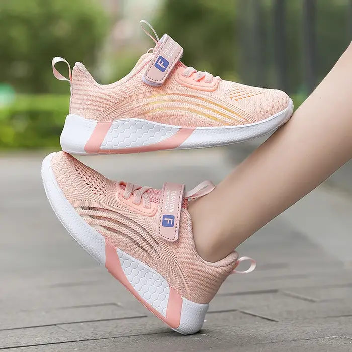 Chaussures de course légères en maille blanche pour fille - Baskets colorées mode été automne 2025