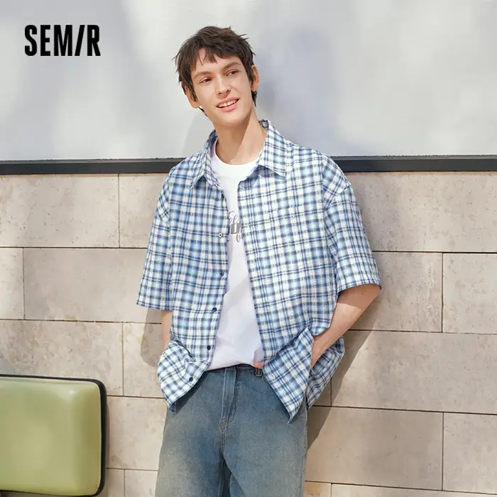 Chemise Homme Semir 2026 Ample à Carreaux Col Revers Tendance Poche Plaquée Décontractée Polyvalente