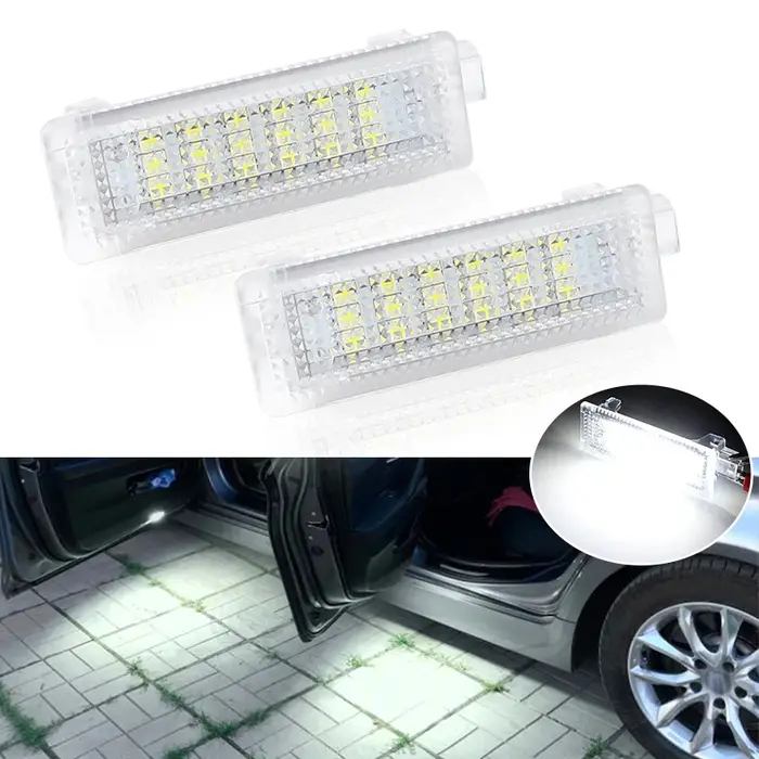 2x LED De Courtoisie De Porte Intérieur Plancher Lumière De Coffre a Bagages Lampe De Boîte À Gants 