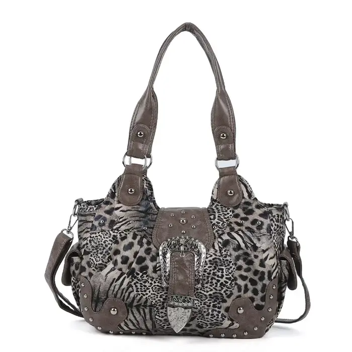 Sac à main léopard pour femmes, sac à bandoulière à poignée supérieure, sac de boulettes en PU, sacs