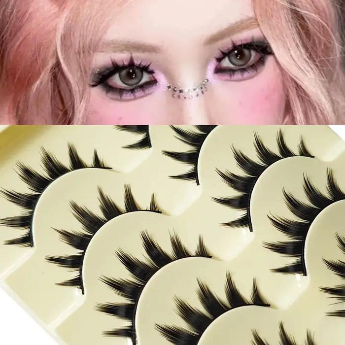 5 Paris oeil de chat faux cils longs épais Cosplay faux cils Extension Smokey maquillage naturel fai