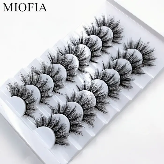 MIOFIA 8 paires de cils de vison 3D en gros, cils de vison cruel sans vrac, cils de vison artificiel