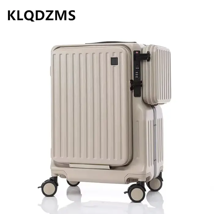 KLQDZMS Sac de cabine pour ordinateur portable 20 pouces en ABS+PC, valise multifonctionnelle à ouve