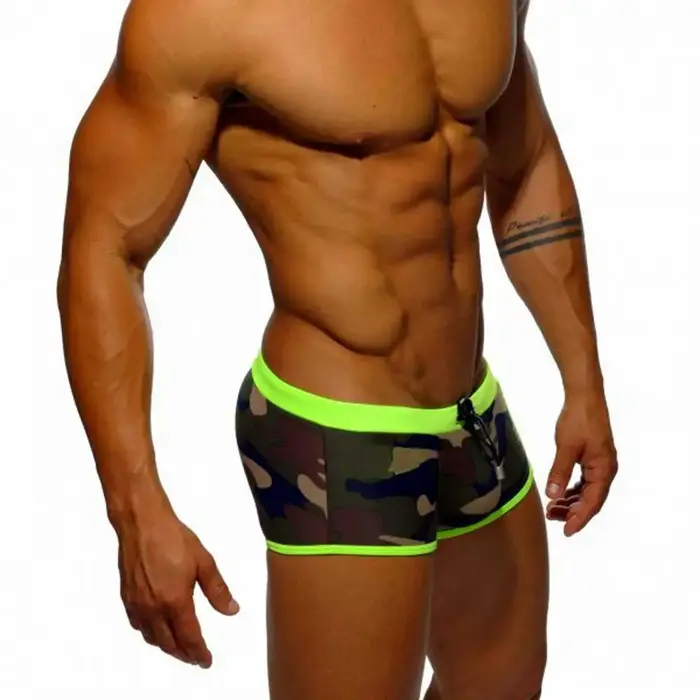 Hommes de Shorts Camouflage trouse Slip Maillots De Bain Push-Up Maillot de Bain Homme taille basse 