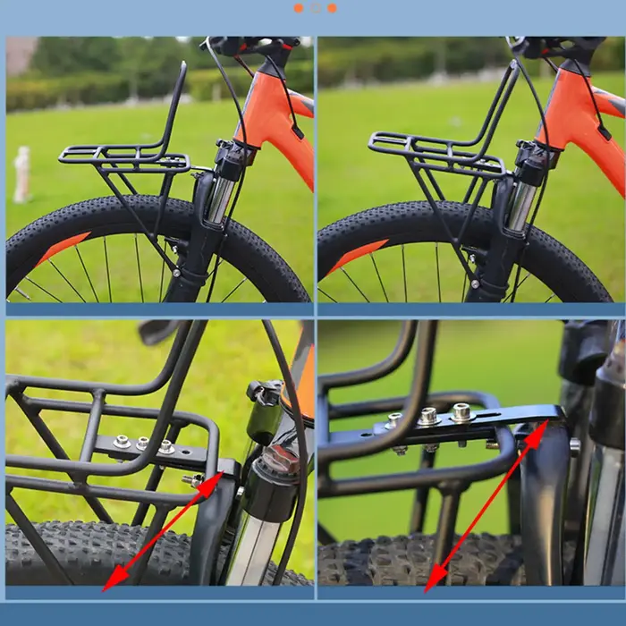 Porte-bagages avant de vélo en alliage d'aluminium pour VTT et vélo de route support de transport bagages pique-niques confort sécurité randonnée voyage