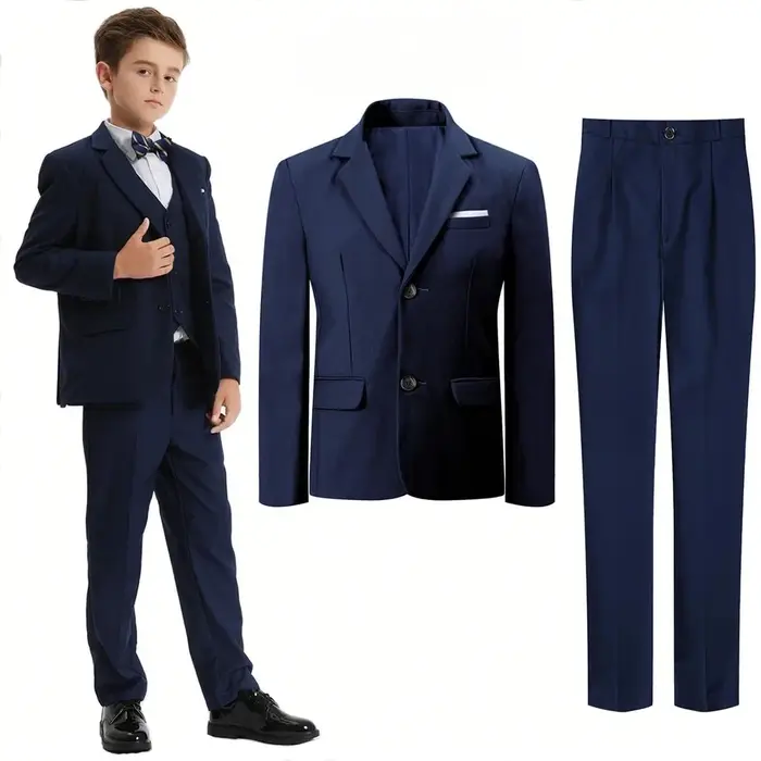 Vêtements pour garçons imbibés pour enfants, tenue de Pâques, blazer de fête d'église, cérémonie de 