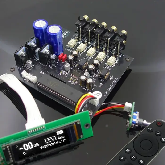 Nvarcher-Préamplificateur HIFI OLED TING ES72320 avec télécommande infrarouge, contrôleur de volume,