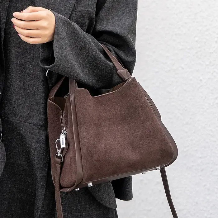Sac à bandoulière en cuir de vache pour femmes, sacs à main polyvalents en cuir véritable pour dames