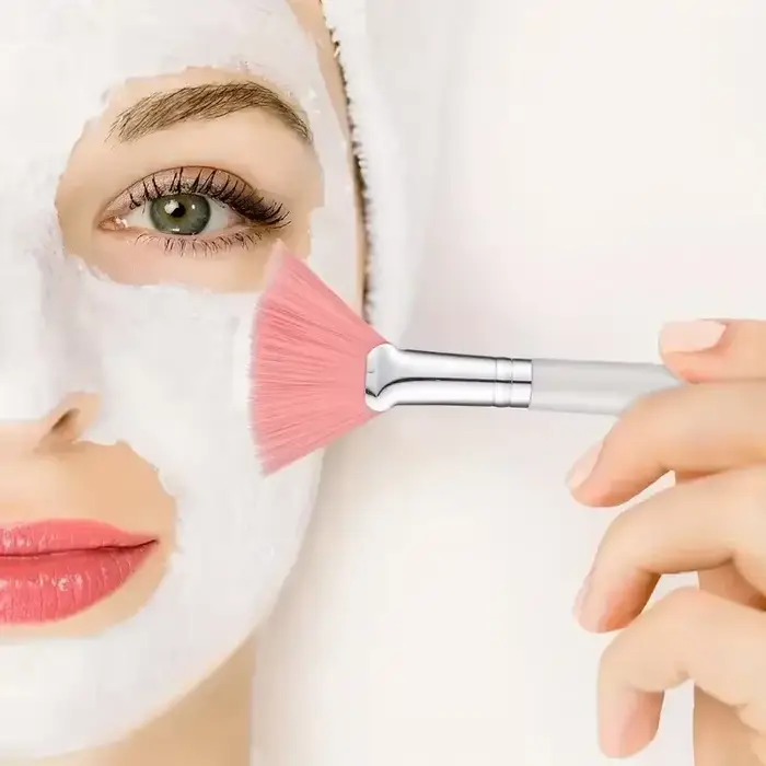 Brosses Faciales Pratiques en Forme d'Éventail, Applicateur de Masque Facial à Tête Plate, Doux et P
