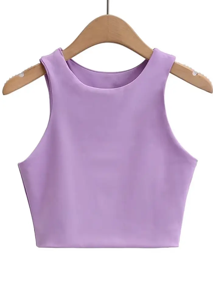Débardeur Sexy et Slim pour femmes, col rond, sans manches, Double Nylon, bonne qualité, 6 couleurs,