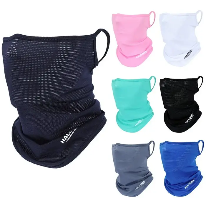 Full Face Mask Balaclava Breathable Sun UV Protection Summer Ice Silk Sun Protection Bike Mask Motor