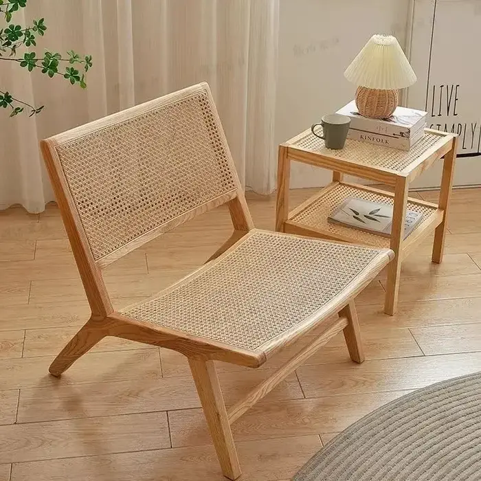 Chaise en bois massif, rotin, inclinable, loisirs, maison, chez l'habitant, simple, paresseux, canap