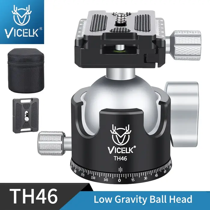 VICELK TH46 trépied professionnel rotule basse gravité Center panoramique CNC 46mm boule pour trépie