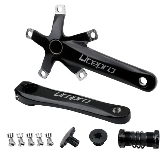 Pignon manivelle intégré creux Litepro pour vélo pliant arbre central dent positive négative plateau simple