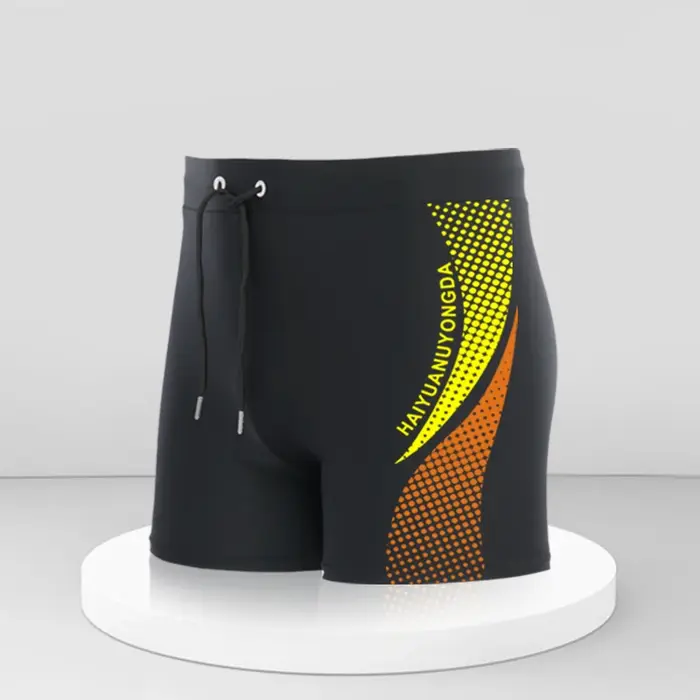 Maillot de bain imprimé graphique géométrique et lettre pour homme, short extensible, taille europée