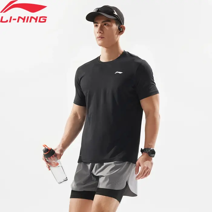 Li-ning T-shirt d'entraînement pour hommes AT DRY ULTRA 90% Polyester 10% élasthanne coupe régulière