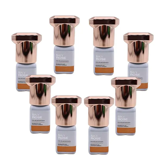 Colle Rose ciel forte à séchage rapide pour Extensions de cils, 5/10 pièces, 5ml, rétention adhésive