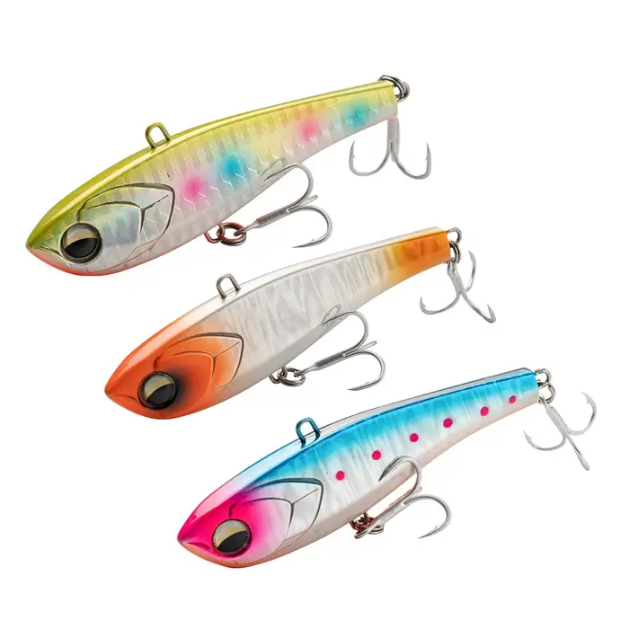 JOHNCOO 70mm/90mm leurres coulants par Vibration avec plaque de fer leurre de pêche VIB sans lèvres 