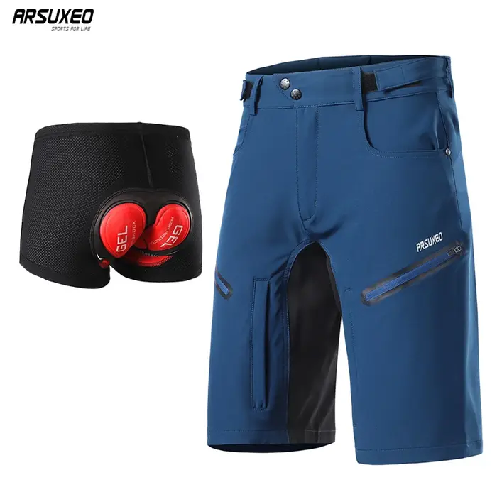 ARSUXEO-Short de cyclisme rembourré pour homme, short de vélo de montagne, sports de plein air d'été