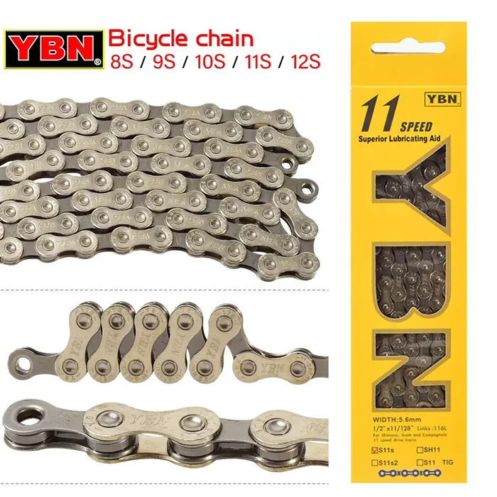Chaîne de vélo YBN 8/9/10/11/12 vitesses chaîne de vélo de route vtt Compatible avec SRAM SHIMANO ch