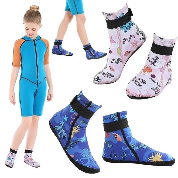 Chaussettes d'eau en néoprène pour enfants, anti-aldes, bottes de plongée réglables, bottes de plong