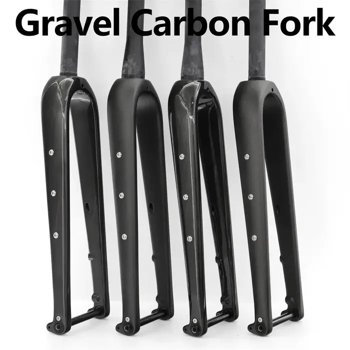 Gravel-Fourche avant en carbone ultralégère pour vélo de route, tube droit et conique, frein à disqu