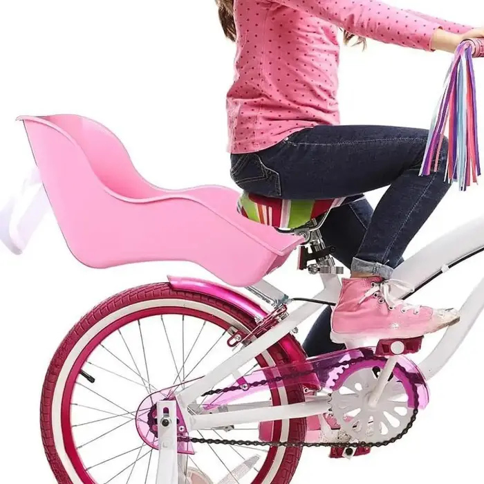 Porte-siège de vélo pour poupées de taille standard design pétales mignon accessoire d'équipement pour bébé occasions spéciales jouer à l'aventure
