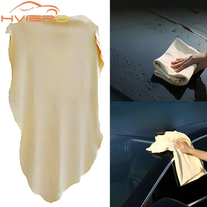 Chamois à séchage naturel pour moto, 1 pièce, multi-tailles, forme libre, tissu en cuir véritable, l