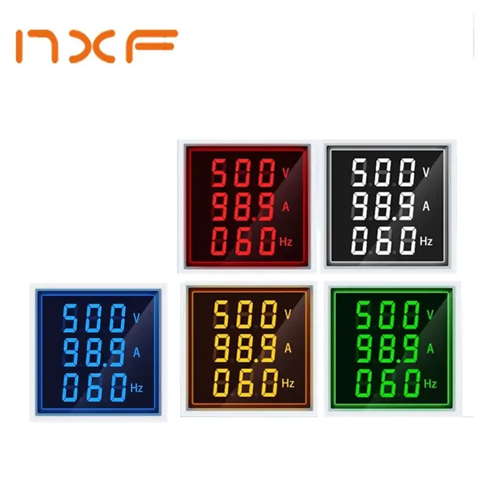 Voltmètre numérique Led AC 220, Mini affichage 60-500V 1-100A, ampèremètre, fréquence, compteur de t