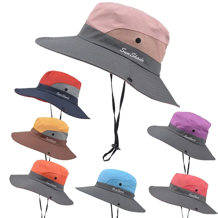 Chapeau de pêcheur pliable en plein air, pour cyclisme, voyage, pêche, soleil, maille respirante, ch