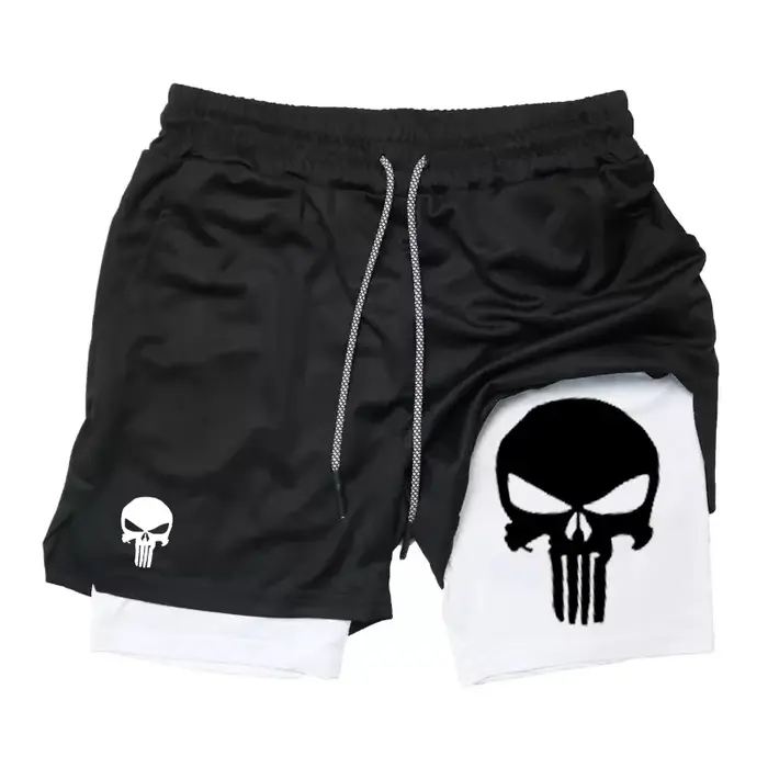 Short de Performance imprimé 2 en 1 pour hommes, short athlétique à séchage rapide avec poche pour t
