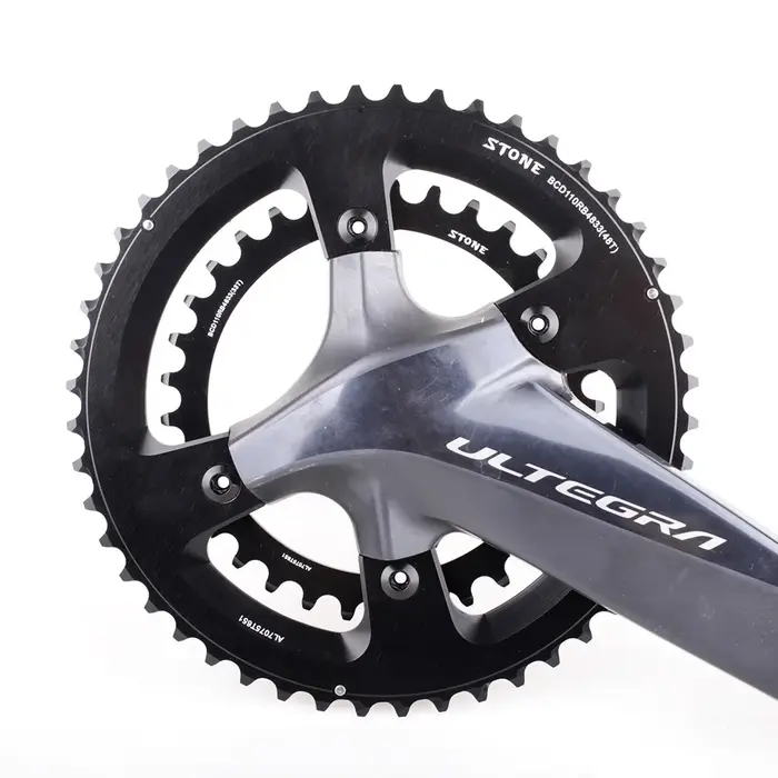 Plateau double vélo route BCD 110mm 46T-32T alliage pierre compatible Shimano R7000 R8000 R9100